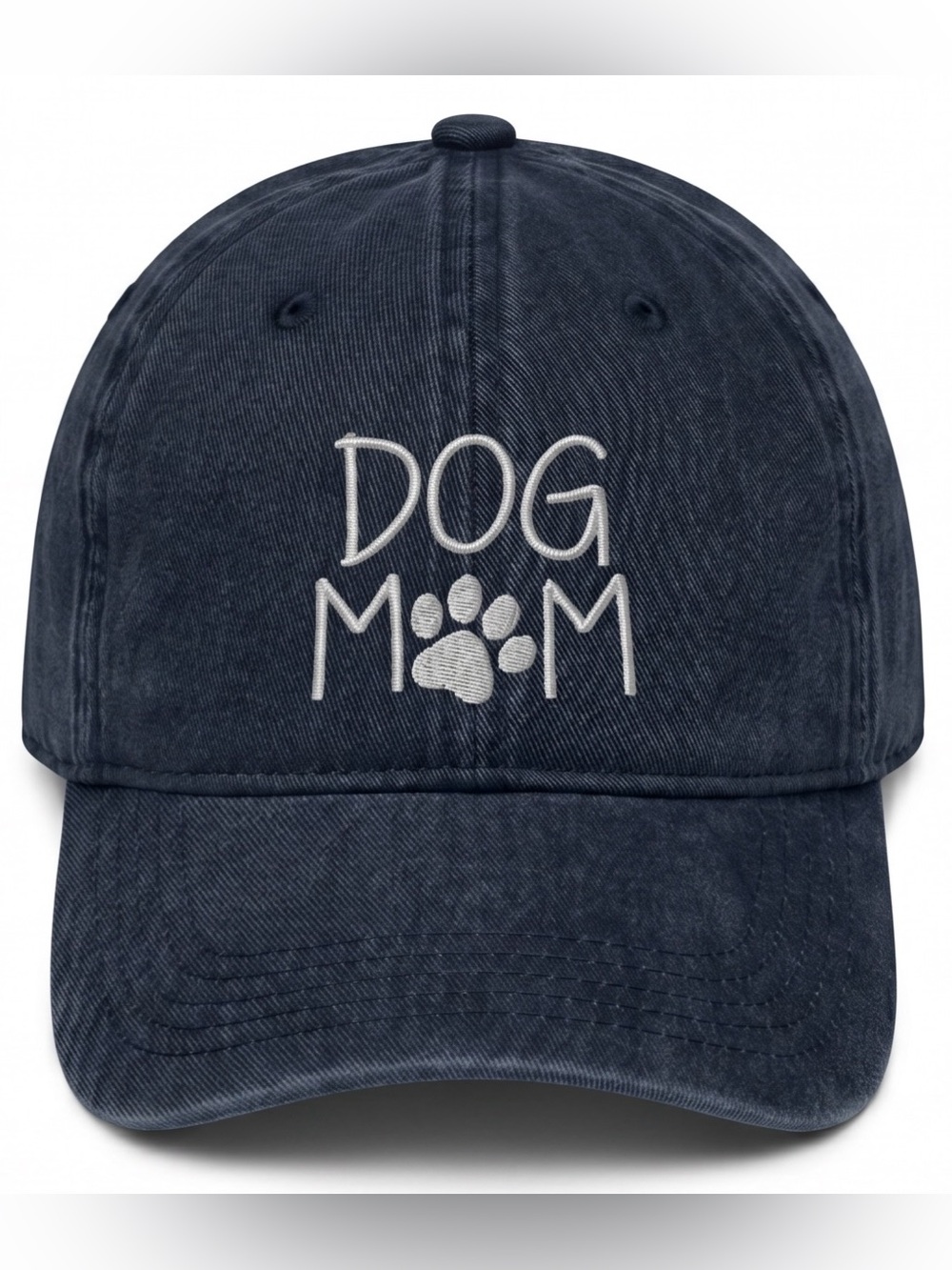 Dog Mom Chambray Denim Baseball Cap Women’s Hat Adjustable